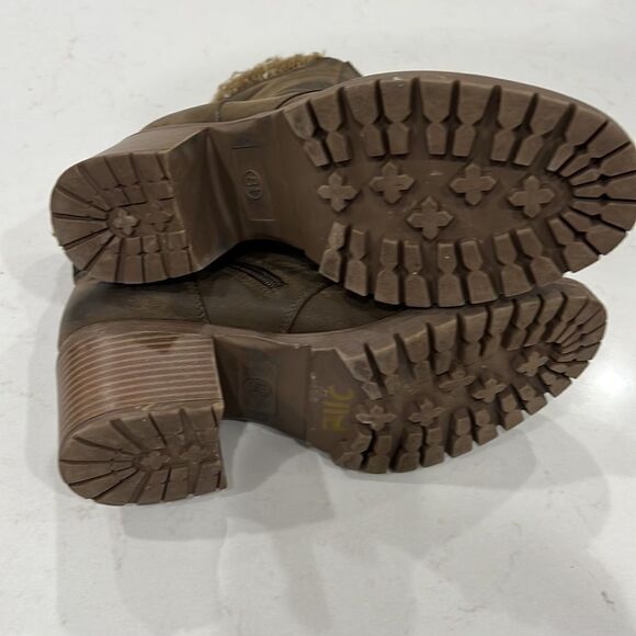 Universal Threads Combat Boot Womens 8.5 Lace Up Chunky Block Heels Casual Brown - Picture 5 of 5